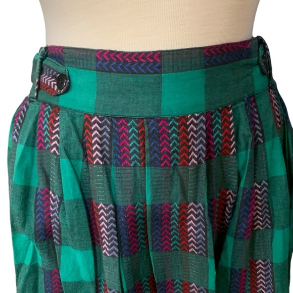 Vintage 90’s multi colored midi skirt with pockets size small - Picture 2 of 8